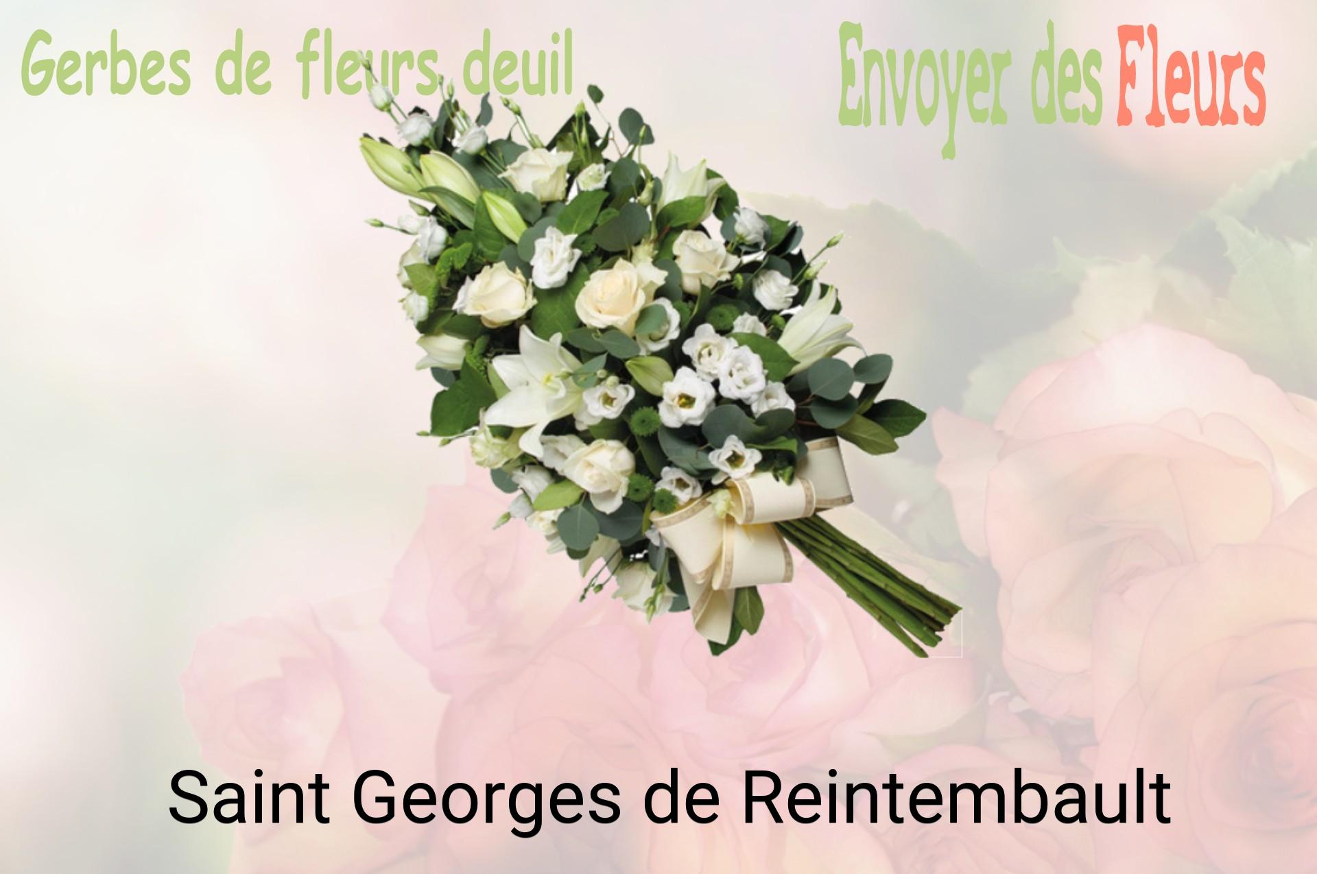 Gerbe de fleurs de deuil livrée à Saint-Georges-de-Reintembault